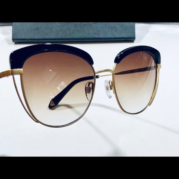 La Matta Sunglasses Black w/Gold Metal; Brown Lens - Picture 4 of 8